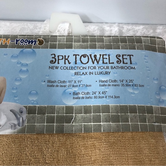 Bathroom towel set 3 pack embroidered butterflies 100% cotton - Picture 3 of 7